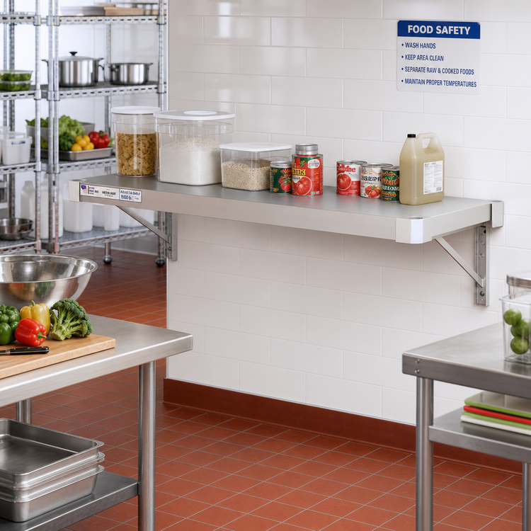 Product image #3 for New Age Solid Brute Series Adjust-A-Shelf 72 Inch x 24 Inch Aluminum Shelf, 800 lb Capacity