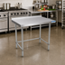 Thumbnail image #2 for BK Resources Open Base Riser Top Stainless Steel Work Table, 30 x 24 Inch, 18-Gauge 400 Series Top