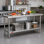 Thumbnail image #2 for Duke Manufacturing 314S-2484 Stainless Steel Work Table, 84 x 24 x 36 in, Open Base with Undershelf, 300 Series Top, No Backsplash