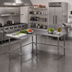 Thumbnail image #2 for John Boos L-Shaped Stainless Steel Corner Work Table, 60 x 60 in, 16-Gauge Top, 1-1/2 in Rear Up-Turn