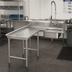 Thumbnail image #2 for Advance Tabco 47-Inch L-Shaped Island Soil Dishtable with Pre-Rinse Sink, Left-Hand, 16-Gauge 304 Stainless Steel