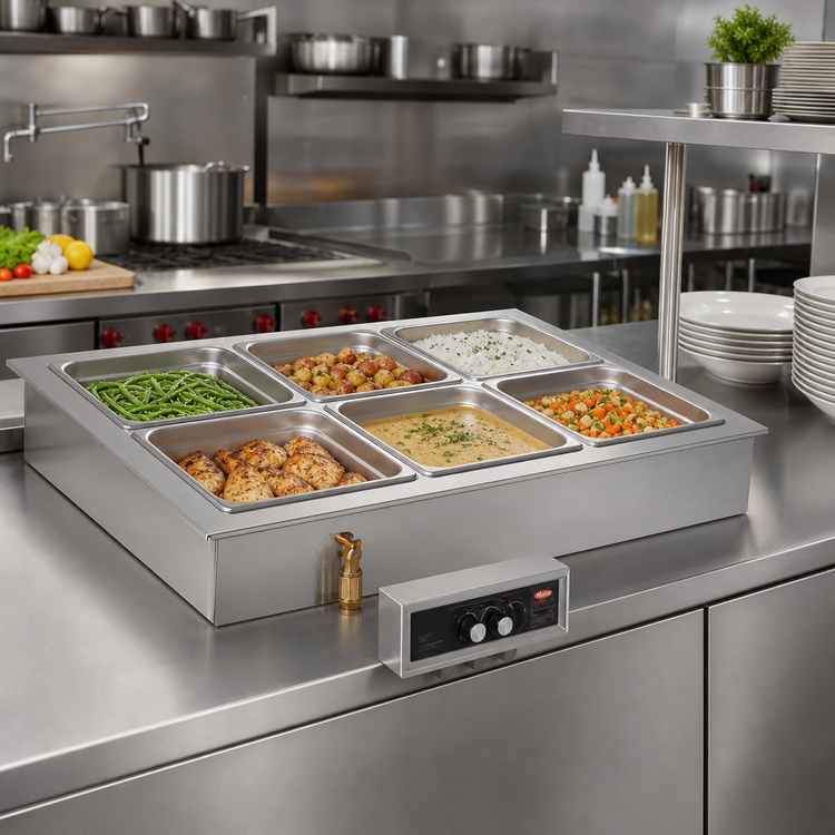 Product image #2 for Hatco Drop-In Modular/Ganged Heated Well, 5 Full-Size Pan Capacity, Insulated, With Drain
