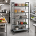 Thumbnail image #2 for Cambro Camshelving Basics Plus 18 in. x 30 in. x 84 in. 5-Tier Stationary Starter Polymer Shelving Unit, 4 Vented + 1 Solid, Brushed Graphite