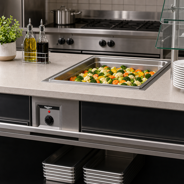 Product image #2 for Vollrath Bottom-Mount Drop-In Electric Wet Hot Food Well, 1 Full-Size Pan, 120V, 36-Inch Remote Control