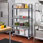 Thumbnail image #2 for Cambro Camshelving® Elements EXU183684VS4480 4-Tier Stationary Polymer Shelving Unit, 18 x 36 x 84, Gray, 3 Vented/1 Solid Shelves