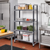 Thumbnail image #2 for Cambro Camshelving Elements XTRA 4-Shelf Stationary Starter Polymer Shelving Unit, 18 x 36 x 84, Speckled Gray