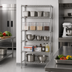 Thumbnail image #2 for Eagle Group 5-Tier Wire Shelving Starter Unit with QuadTruss, 60W x 21D x 74H, Stainless Steel Finish