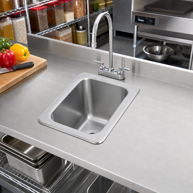 Product image #2 for Vollrath 1-Compartment Self-Rimming Drop-In Sink, 10 x 14 x 10 Bowl, 304 Stainless Steel