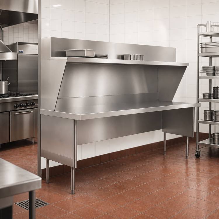 Product image #2 for La Rosa Open Front Modular Equipment Enclosure, 120 Inch x 26.5 Inch, 304 Stainless Steel