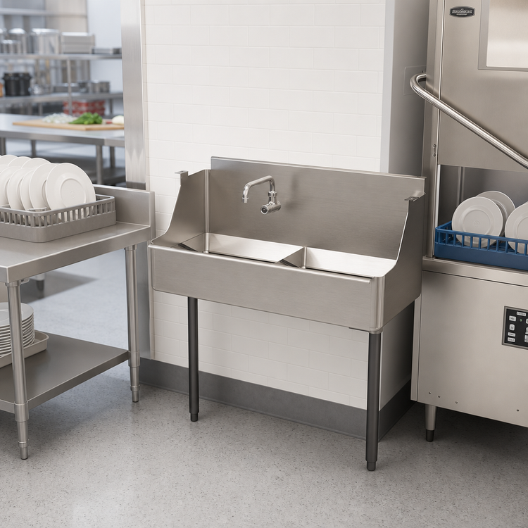 Product image #2 for John Boos Dump Sink for Dish Tables with Landing, 36 Inch x 15 Inch x 8 Inch Deep Bowl
