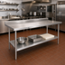 Thumbnail image #2 for John Boos Stallion Economy Work Table with 18/430 Stainless Steel Top and 5-Inch Backsplash, 84 x 24 Inches