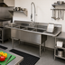 Thumbnail image #2 for Advance Tabco 120-Inch 3-Compartment Fabricated Sink with Left & Right Drainboards, 14-Gauge 304 Stainless Steel
