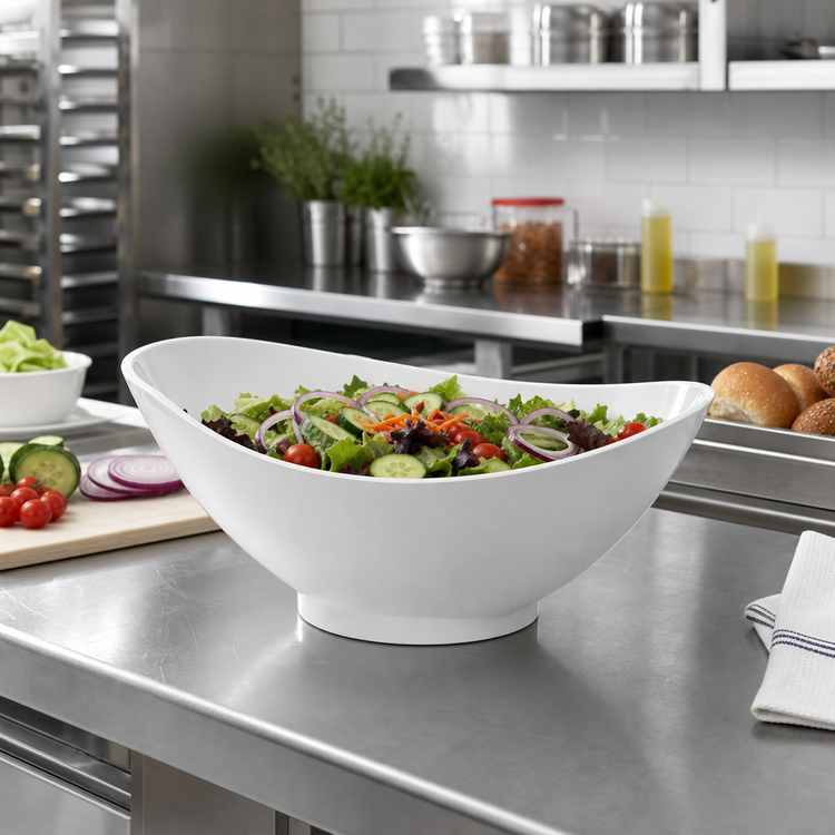 Product image #3 for Carlisle 3.3 Qt Footed Oval SAN Scoop Bowl, White