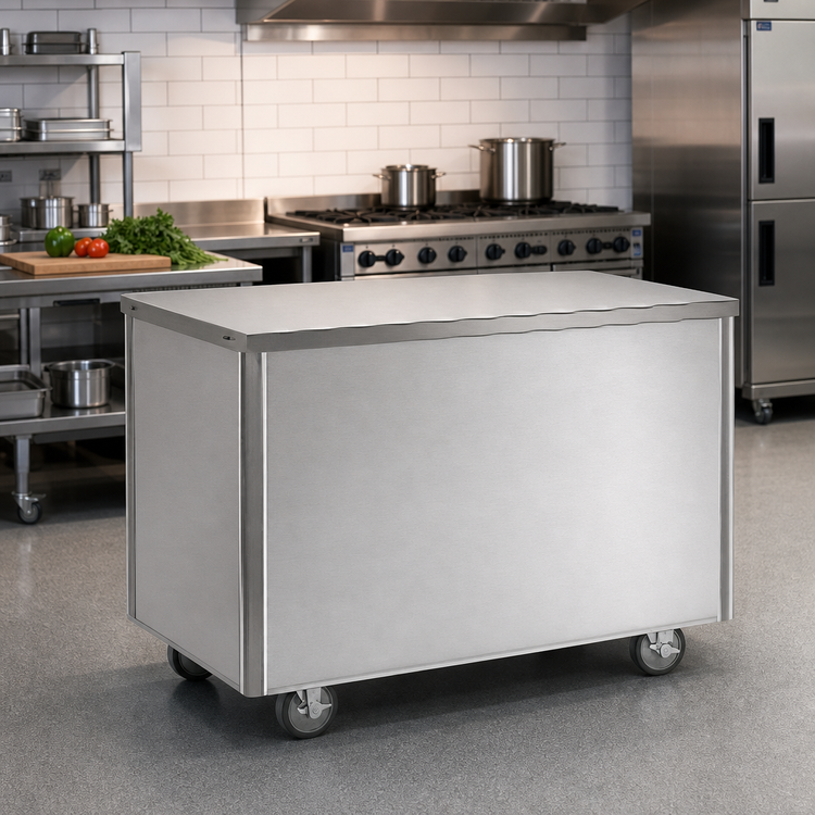 Product image #2 for Randell 72-Inch Mobile Modular Solid Top Stainless Steel Utility Station with Enclosed Base