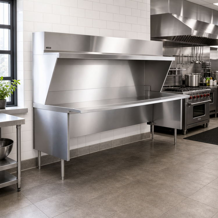 Product image #2 for La Rosa Modular Open Front Equipment Enclosure Stand, 90" x 30", 304 Stainless Steel