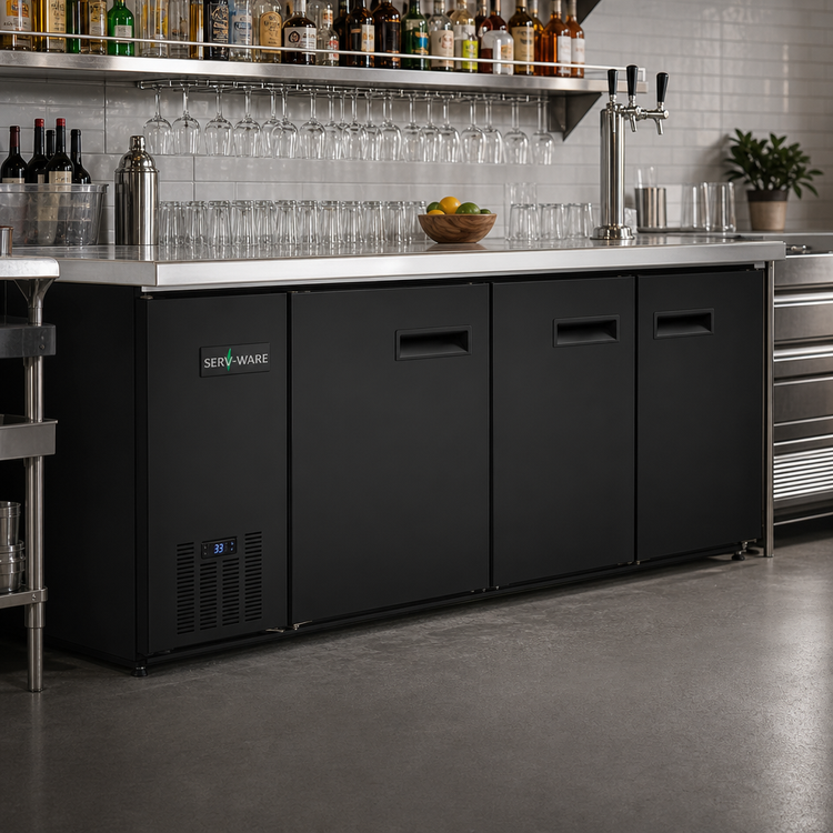 Product image #2 for Serv-Ware 73-Inch 3-Door Back Bar Bottle Cooler, 17.2 Cu. Ft.