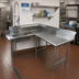 Thumbnail image #2 for Advance Tabco Korner Soil L-Shaped Right-Hand Dish Table with Pre-Rinse Sink, 71 Inch, 304 Stainless Steel