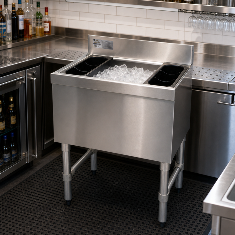 Product image #2 for Advance Tabco Underbar Basics 36-Inch Wide Non-Cold Plate Bar Ice Bin with 12-Inch Deep Chest