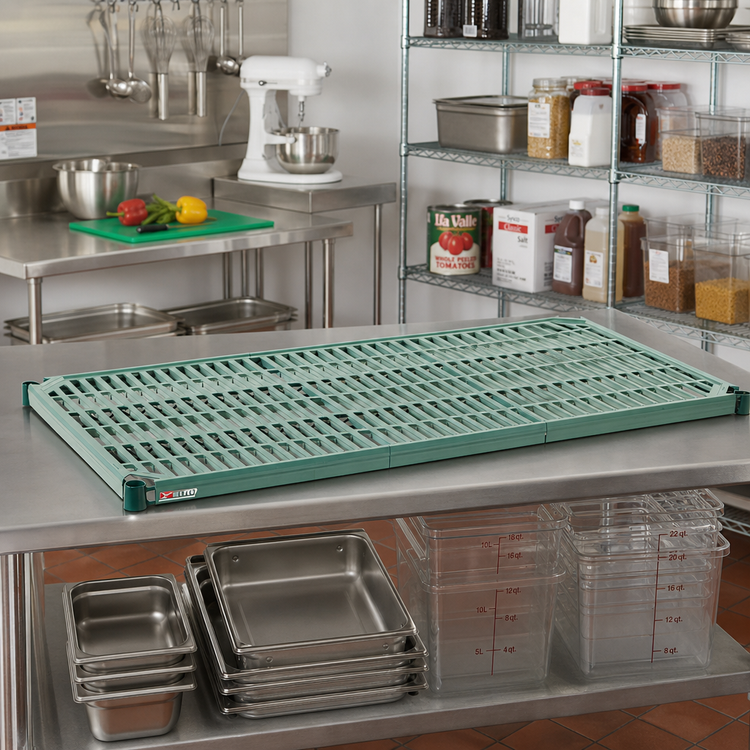 Product image #3 for Metro Super Erecta Pro 48" x 24" Vented Polymer Shelf with Removable Mat and Epoxy-Coated Frame