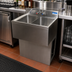 Thumbnail image #3 for BK Resources Slim-Line 36 Inch Three-Compartment Underbar Sink with Pedestal Base