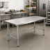 Thumbnail image #2 for Sapphire 60-Inch x 30-Inch Stainless Steel Work Table with Rounded Edges and Galvanized Base