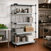 Thumbnail image #2 for Quantum Stationary Solid Shelving Starter Kit with 4 Solid Shelves, 36