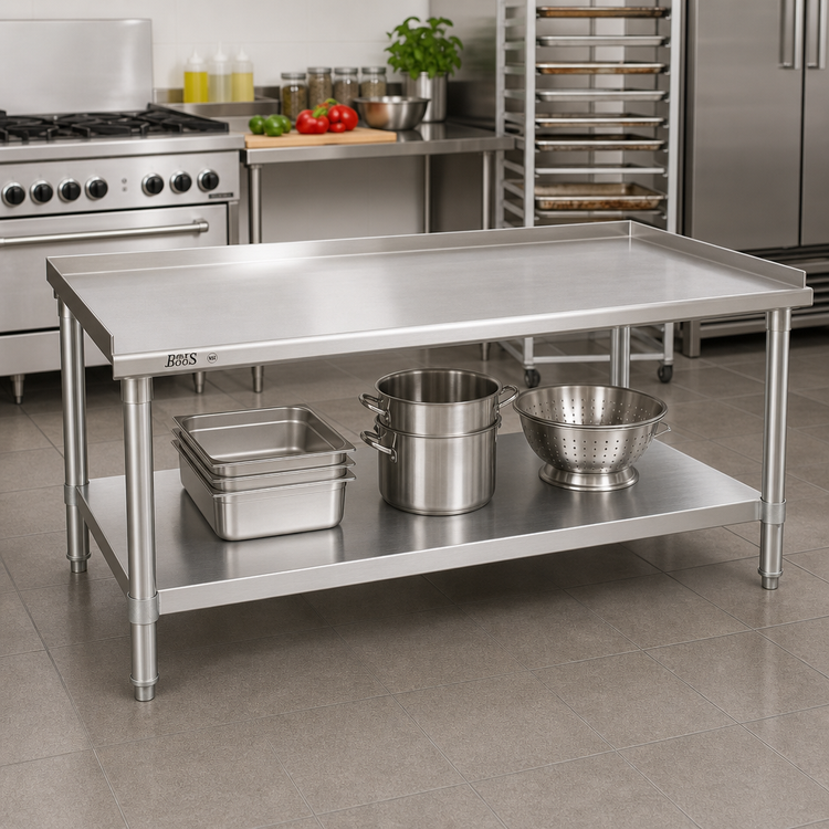 Product image #2 for John Boos GS6-3048SSK Stainless Steel Equipment Stand with Adjustable Undershelf