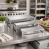 Thumbnail image #2 for American Metalcraft Hammered Stainless Steel Rectangular Buffet Riser Set, 3-Piece