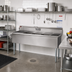 Thumbnail image #2 for Eagle Group Two-Compartment Utility Sink with Double Drainboards, 96-1/4 Inch W x 28 Inch D, 430 Stainless Steel