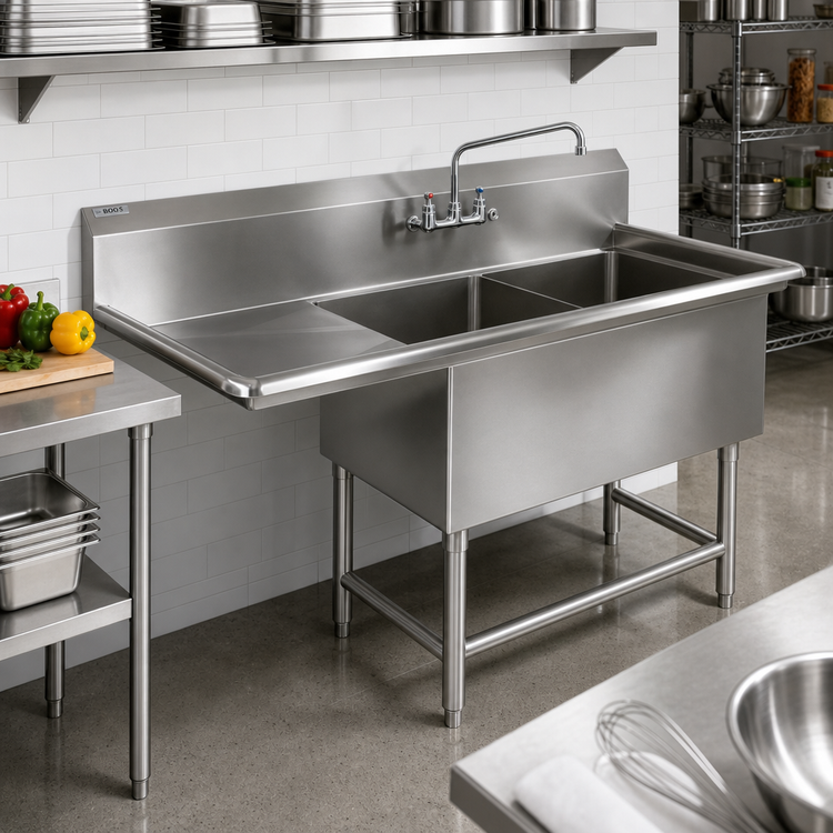 Product image #2 for John Boos Pro-Bowl 2-Compartment Sink with Left Drainboard