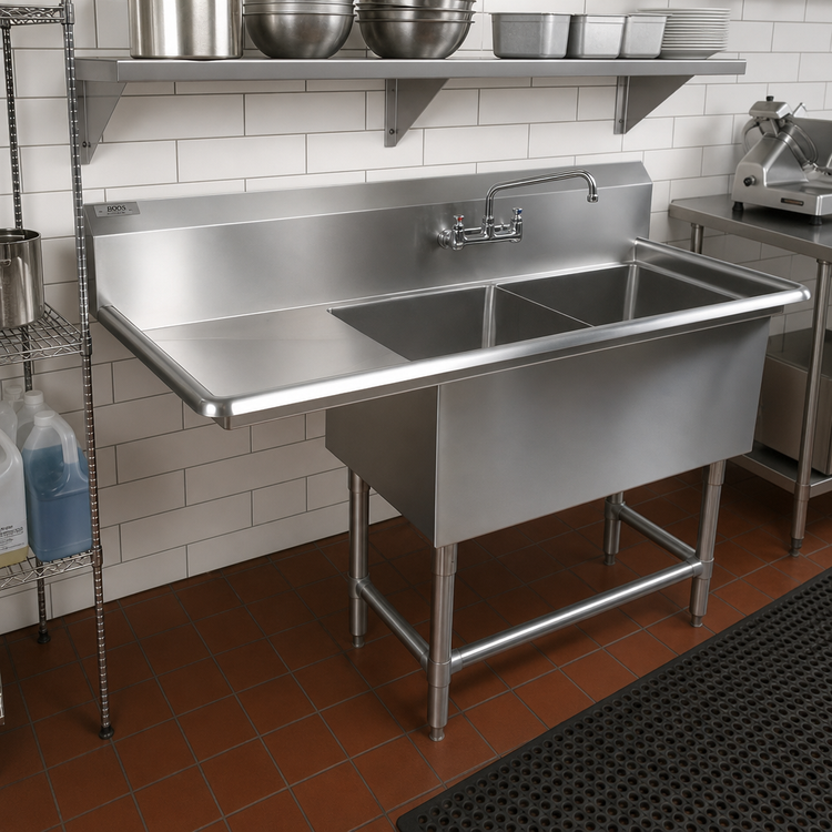 Product image #2 for John Boos Pro-Bowl 2-Compartment Sink with Left Drainboard