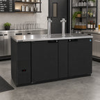Thumbnail image #2 for Hoshizaki DD69 Two-Section Direct Draw Draft Beer Cooler, 69.5-Inch, 3 Half-Keg Capacity, 2 Towers, 3 Faucets, Black