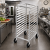 Thumbnail image #2 for Channel Manufacturing Under-Counter Stainless Steel End-Load Bun Pan Rack with 5-Inch Swivel Stem Casters