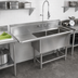 Thumbnail image #2 for John Boos Pro-Bowl 2-Compartment Sink with 30-Inch Left Drainboard, 74-3/16 Inch Wide