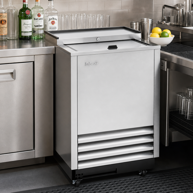 Product image #2 for Turbo Air Super Deluxe Underbar Glass Chiller & Froster with Sliding Lid, 4.56 Cu. Ft., Stainless Steel