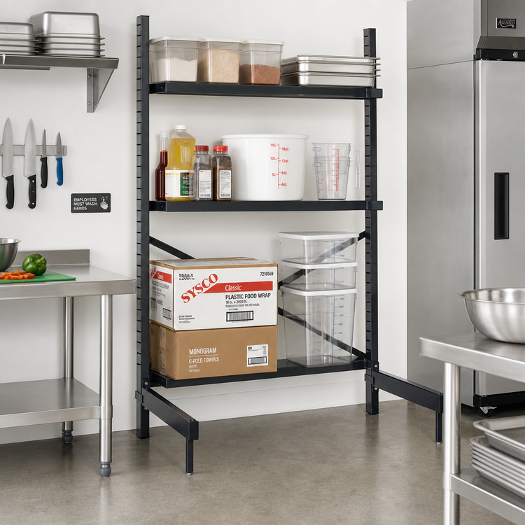 Product image #2 for Metro SmartLever Cantilevered Shelving Starter Kit for 42 x 18 Inch Shelves, 86-3/8 Inch High