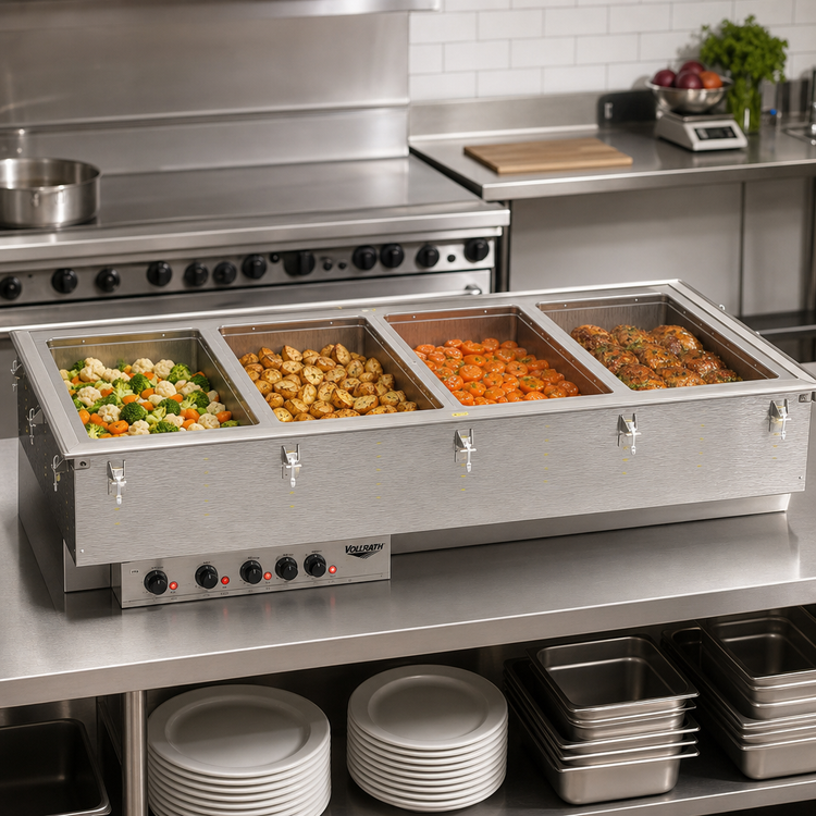 Product image #2 for Vollrath Four-Well Drop-In Electric Hot Food Well with Auto-Fill, Thermostatic Controls, 2.5 kW, 208V