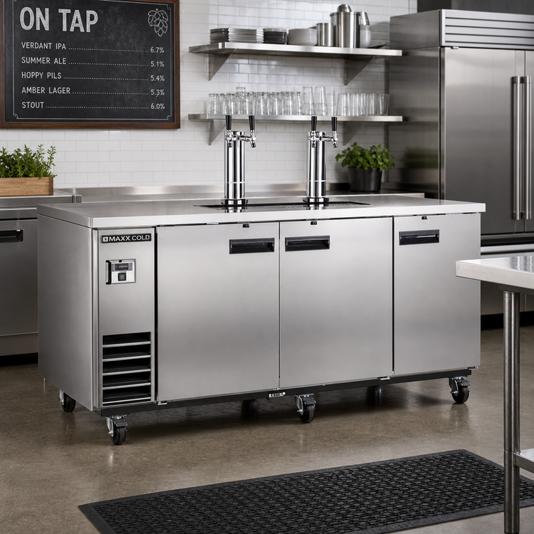 Product image #2 for Maxx Cold X-Series Three-Section Keg Cooler with Dual Towers and Dual Faucets