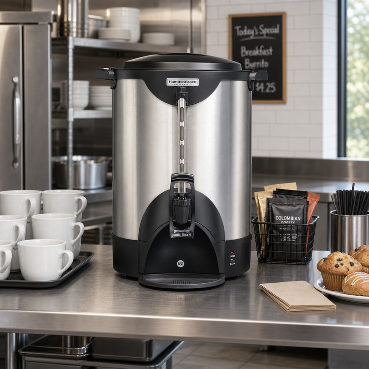 Product image #2 for Hamilton Beach Commercial 75-Cup Stainless Steel Coffee Urn