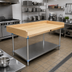 Thumbnail image #2 for Advance Tabco 72 Inch x 36 Inch Wood Top Bakers' Table with 4 Inch Splash and Galvanized Undershelf