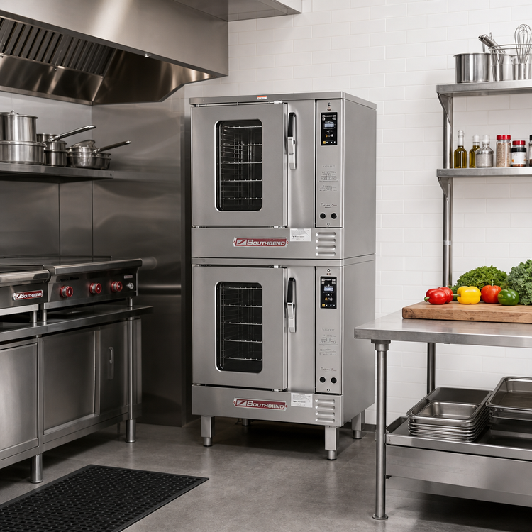 Product image #2 for Southbend Platinum 2-Deck Half-Size Electric Convection Oven on Legs, Standard Depth, Touch Screen Controls