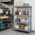 Thumbnail image #2 for Quantum Millenia 4-Shelf Polymer Starter Shelving Unit, 48 x 18 x 62 Inches, Gray
