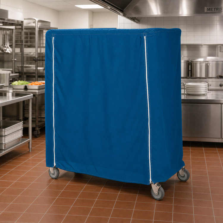 Product image #2 for Metro Mariner Blue Cart Cover for 36"W x 24"D x 74"H Queen Mary & Banquet Carts
