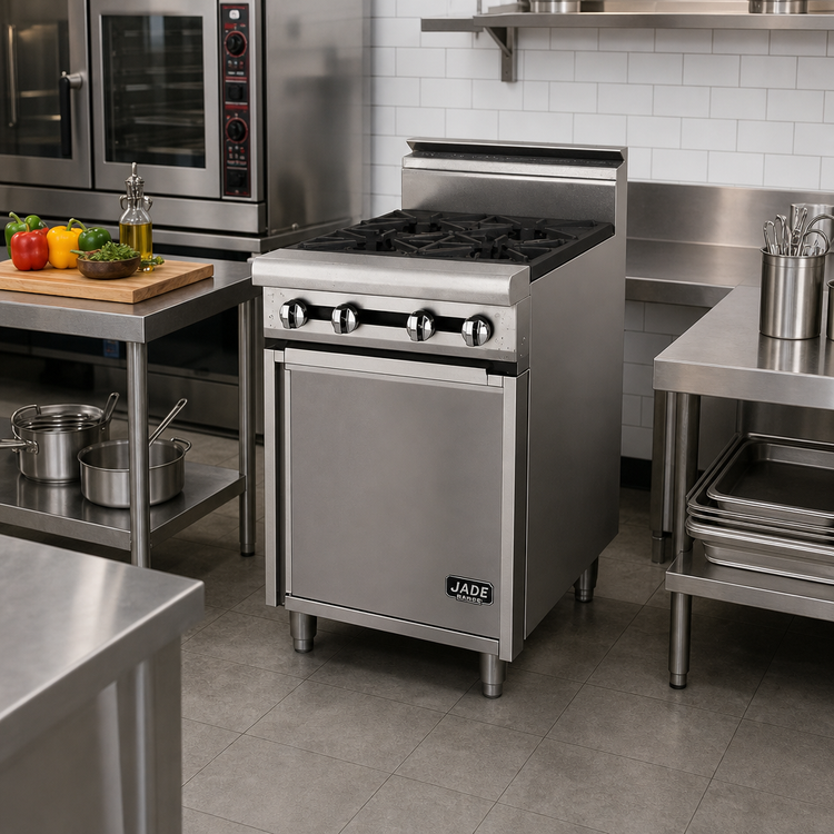 Product image #2 for Jade Range Titan JTRH-2-A 12-Inch Heavy Duty Gas Range with (2) Open Burners and Cabinet Base