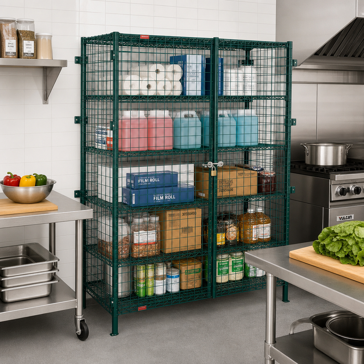 Product image #2 for EagleGard Stationary Wire Security Cage with Dual Padlockable Doors, 63-1/4 x 17-1/4 x 67 Inches