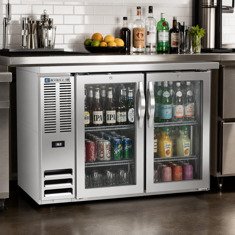 Product image #2 for Beverage-Air BB48HC-FG-S 48-Inch Food-Rated Back Bar Refrigerator with Glass Doors