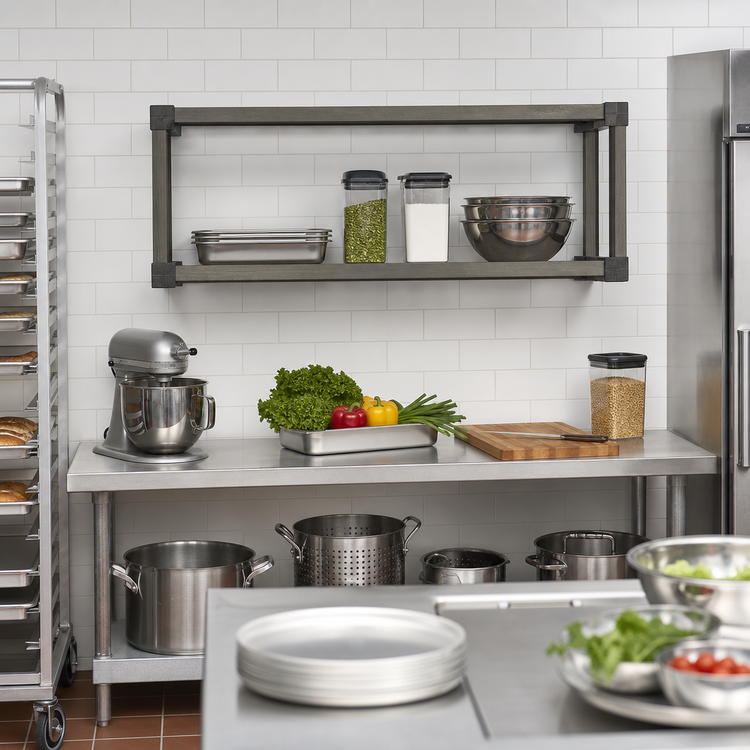 Product image #2 for Cambro Camshelving Elevation Series Wall Shelving Open Shelf Frame, 24 x 48 Inches, Brushed Graphite