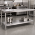 Thumbnail image #2 for 96 Inch x 36 Inch 18/430 Stainless Steel Undershelf for Work Tables