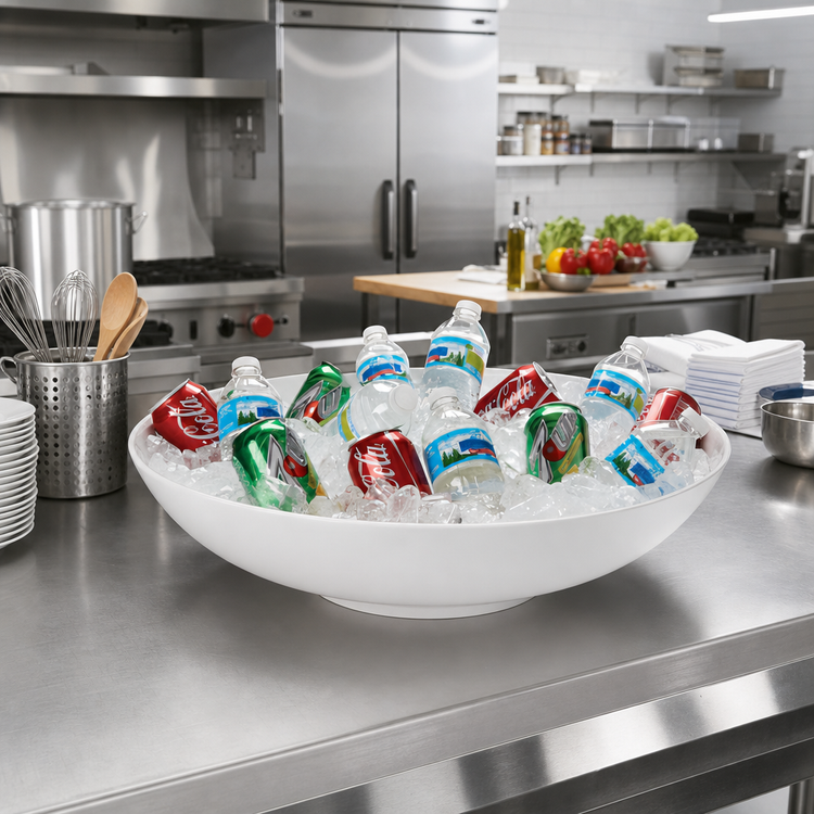 Product image #2 for American Metalcraft 25-Quart Round White Melamine Mega Bowl