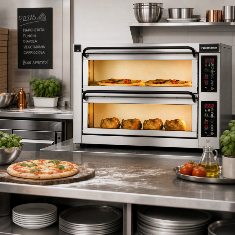 Product image #2 for PizzaMaster 400 Series Dual-Chamber Countertop Electric Stone Hearth Pizza Oven
